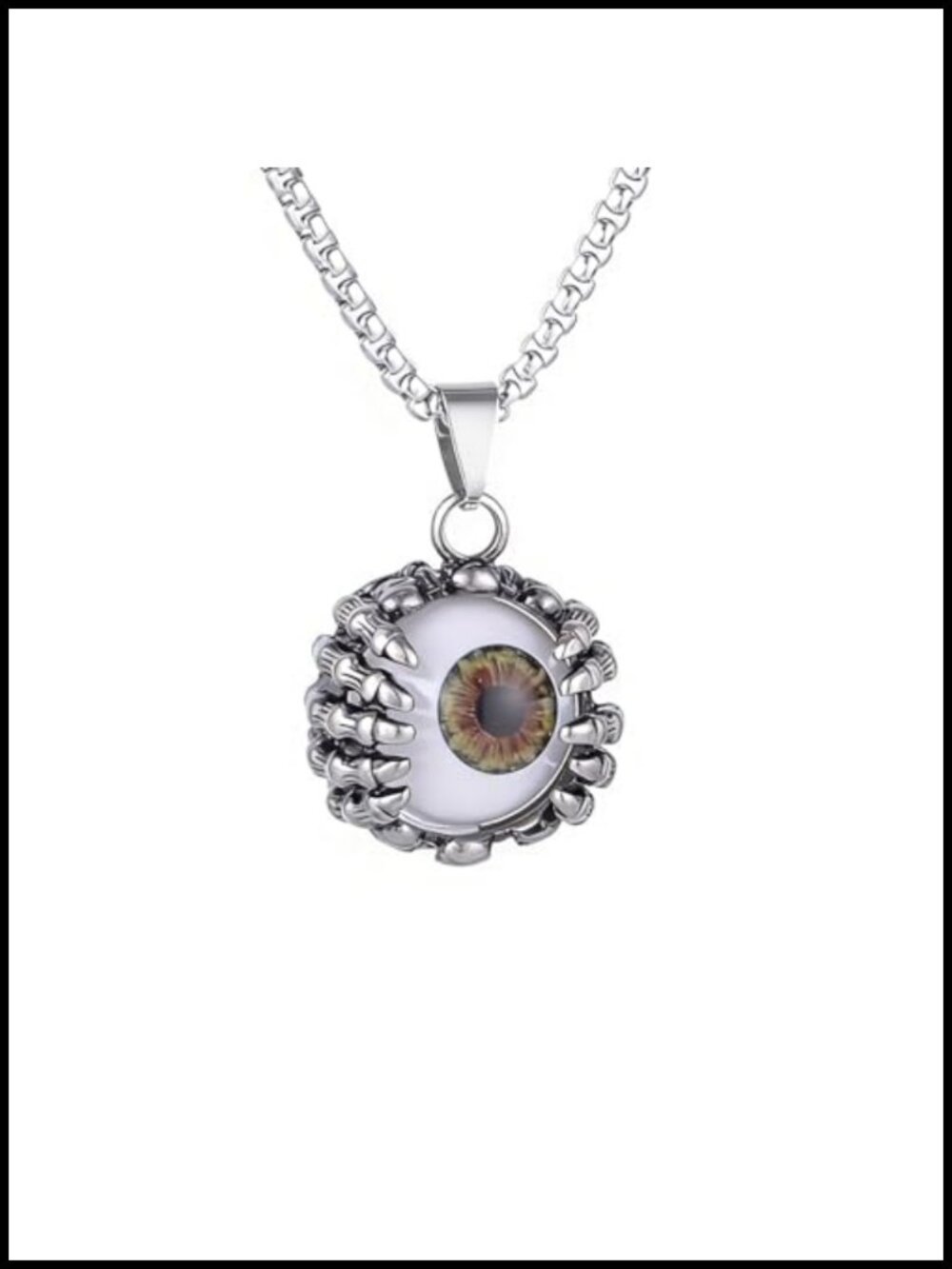 Retro Gothic Punk Devil's Eye Pendant Necklace 316L Stainless Steel Skull